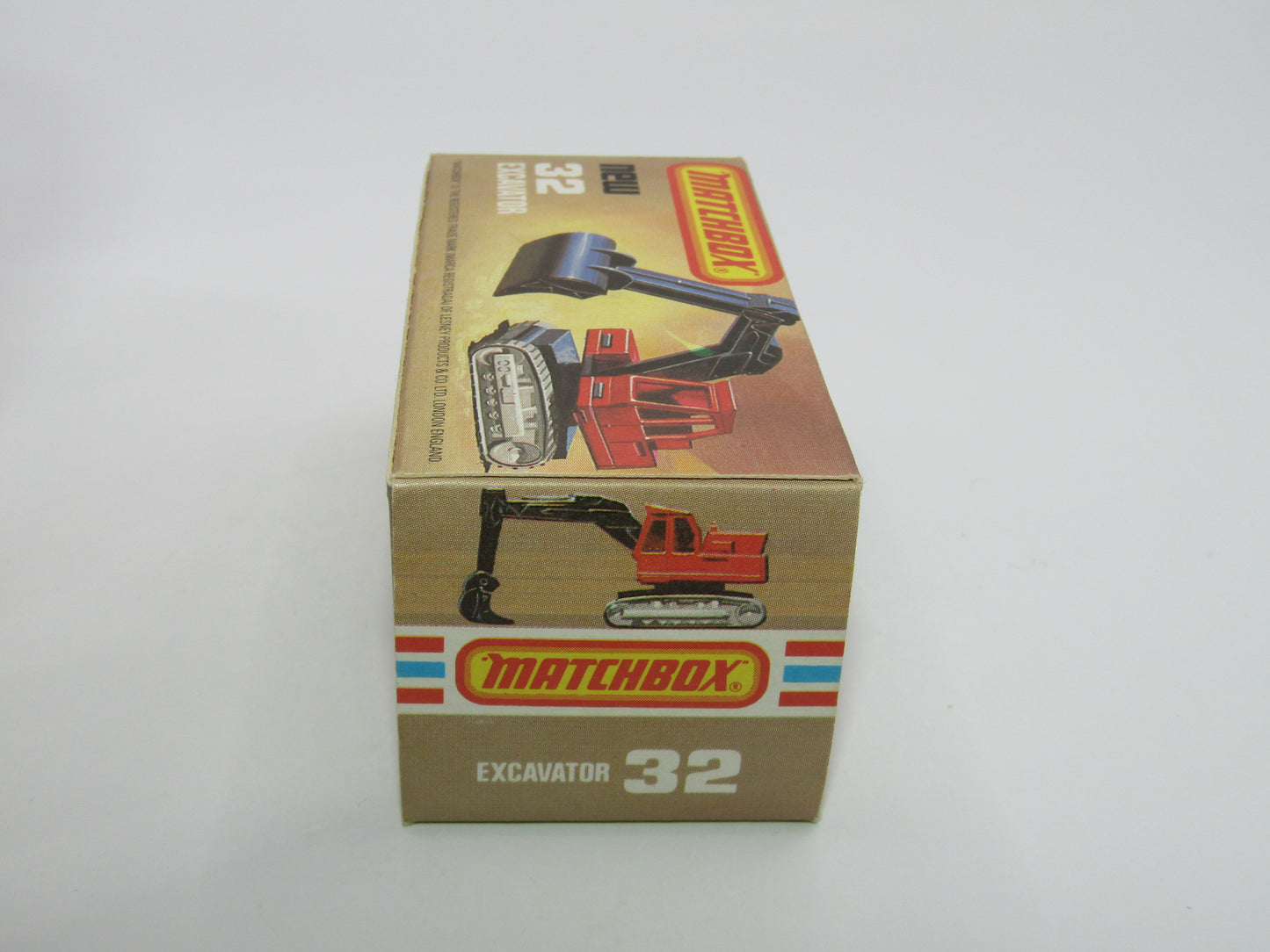 Matchbox Superfast No 32D Atlas Excavator Yellow Black Stripe Tampo