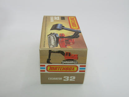 Matchbox Superfast No 32D Atlas Excavator Yellow Black Stripe Tampo