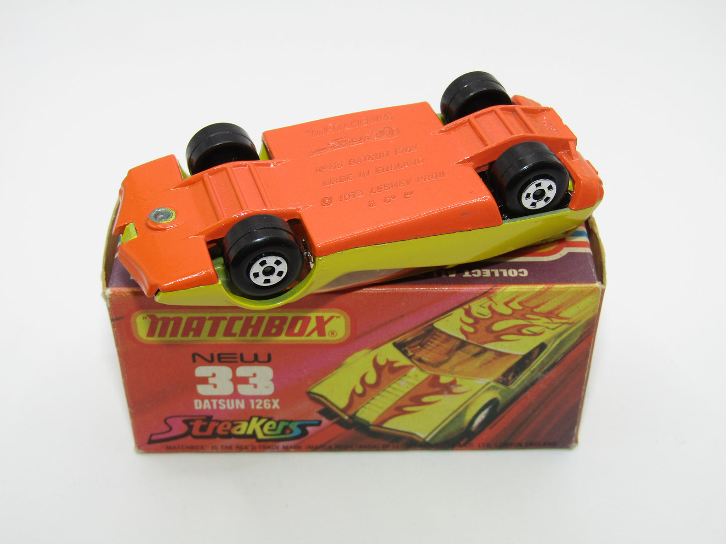 Matchbox Superfast 33B Datsun 126X Streakers PEACHY ORANGE BASE
