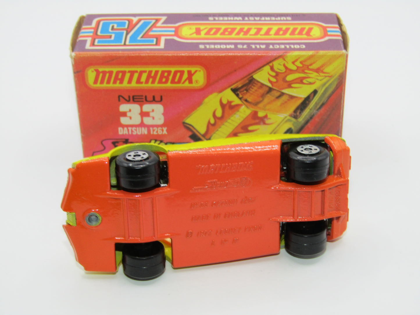 Matchbox Superfast 33B Datsun 126X Streakers PEACHY ORANGE BASE