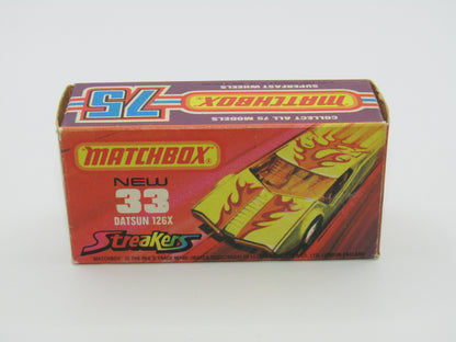 Matchbox Superfast 33B Datsun 126X Streakers PEACHY ORANGE BASE