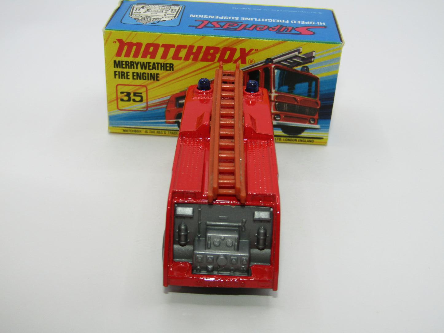 Matchbox Superfast No 35A Merryweather Fire Engine BROWN Ladder