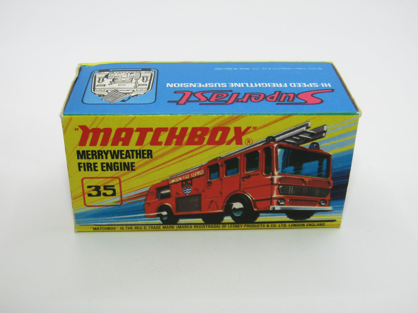 Matchbox Superfast No 35A Merryweather Fire Engine BROWN Ladder