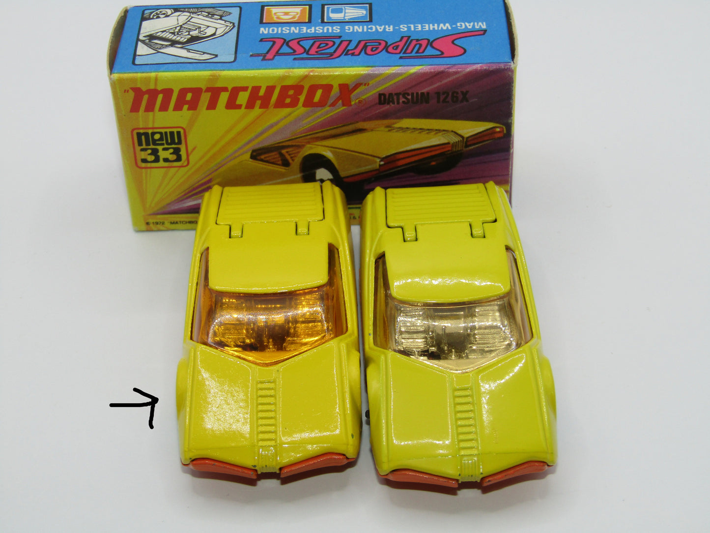 Matchbox Superfast 33B Datsun 126X DARK YELLOW Smooth Base