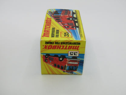 Matchbox Superfast No 35A Merryweather Fire Engine BROWN Ladder