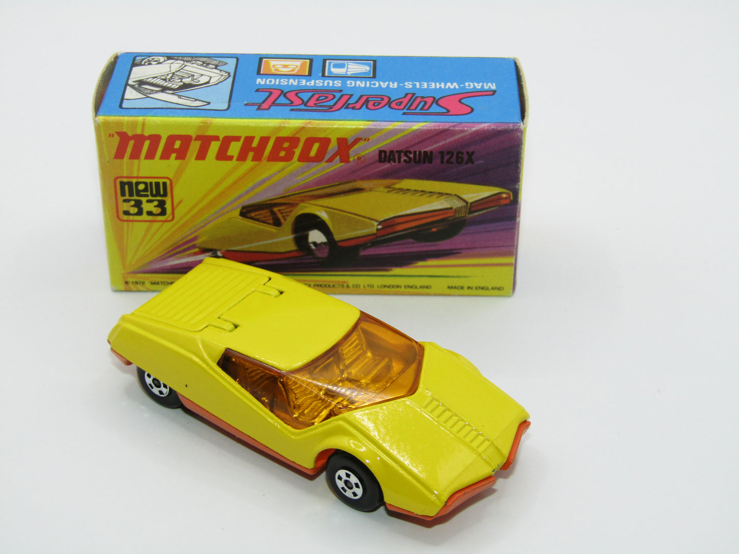 Matchbox Superfast 33B Datsun 126X DARK YELLOW Smooth Base