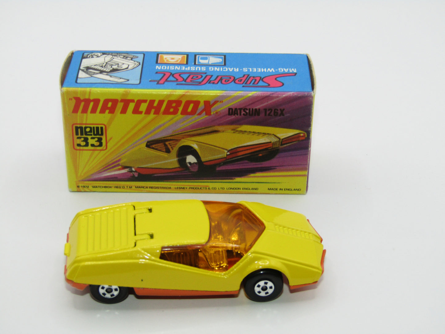 Matchbox Superfast 33B Datsun 126X DARK YELLOW Smooth Base