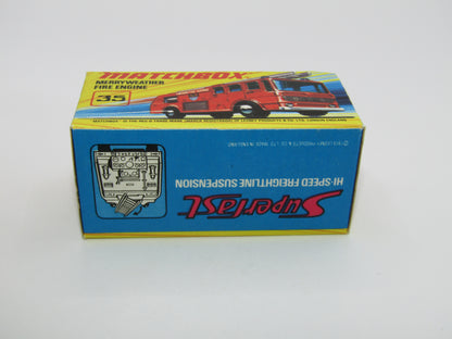 Matchbox Superfast No 35A Merryweather Fire Engine BROWN Ladder