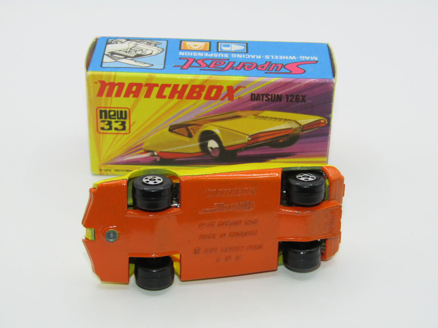 Matchbox Superfast 33B Datsun 126X DARK YELLOW Smooth Base
