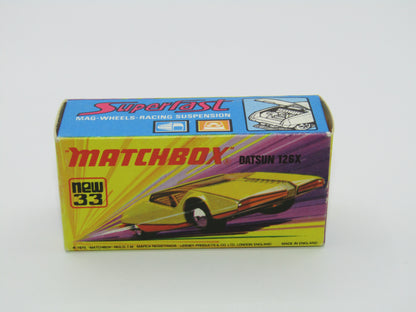 Matchbox Superfast 33B Datsun 126X DARK YELLOW Smooth Base