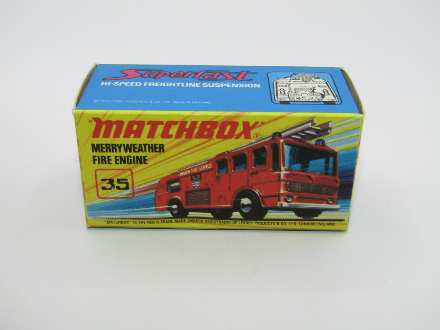 Matchbox Superfast No 35A Merryweather Fire Engine CREAM Interior