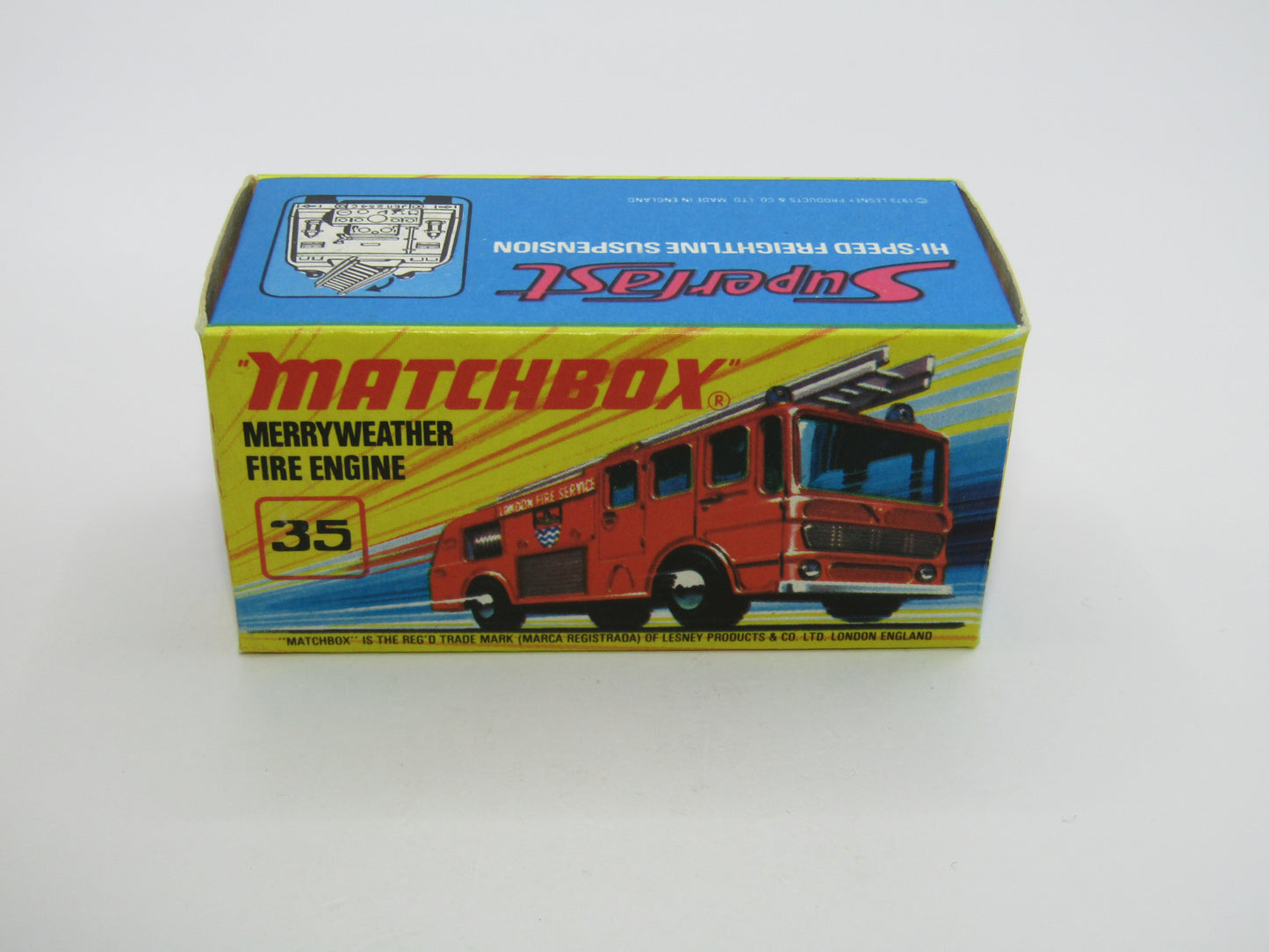 Matchbox Superfast No 35A Merryweather Fire Engine CREAM Interior