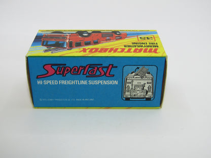 Matchbox Superfast No 35A Merryweather Fire Engine CREAM Interior
