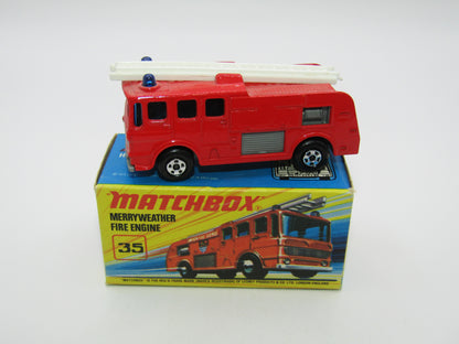Matchbox Superfast No 35A Merryweather Fire Engine NO LABELS