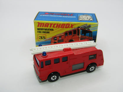 Matchbox Superfast No 35A Merryweather Fire Engine NO LABELS