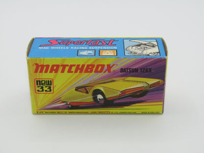 Matchbox Superfast 33B Datsun 126X Yellow LIGHT AMBER Windows