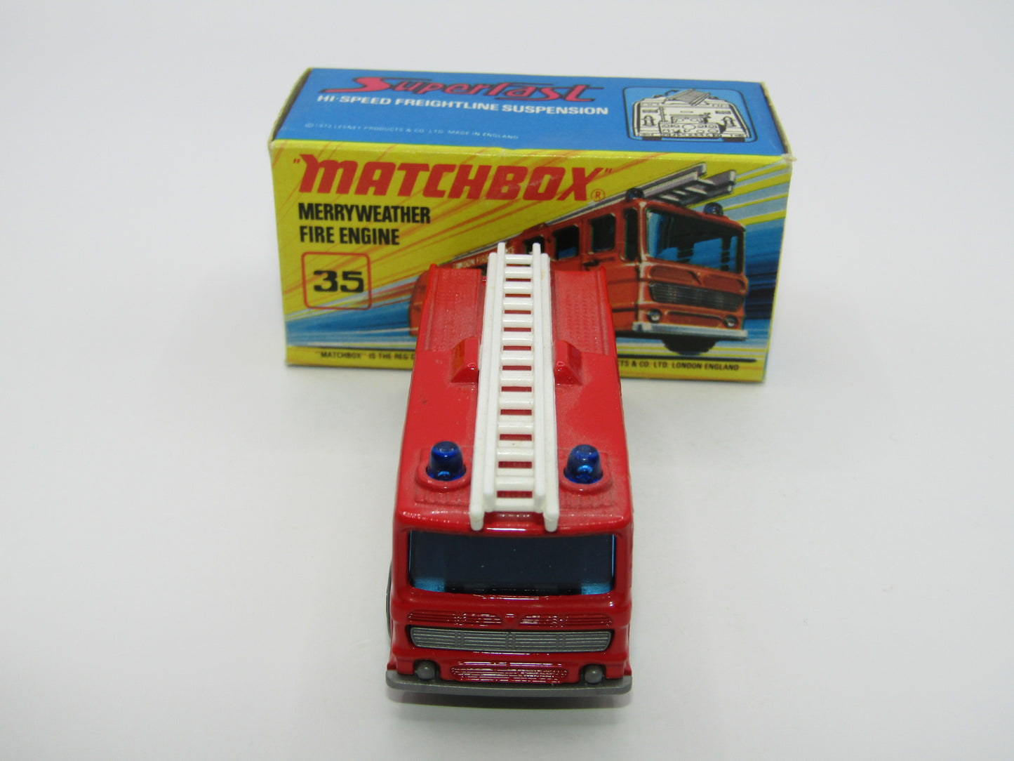 Matchbox Superfast No 35A Merryweather Fire Engine NO LABELS