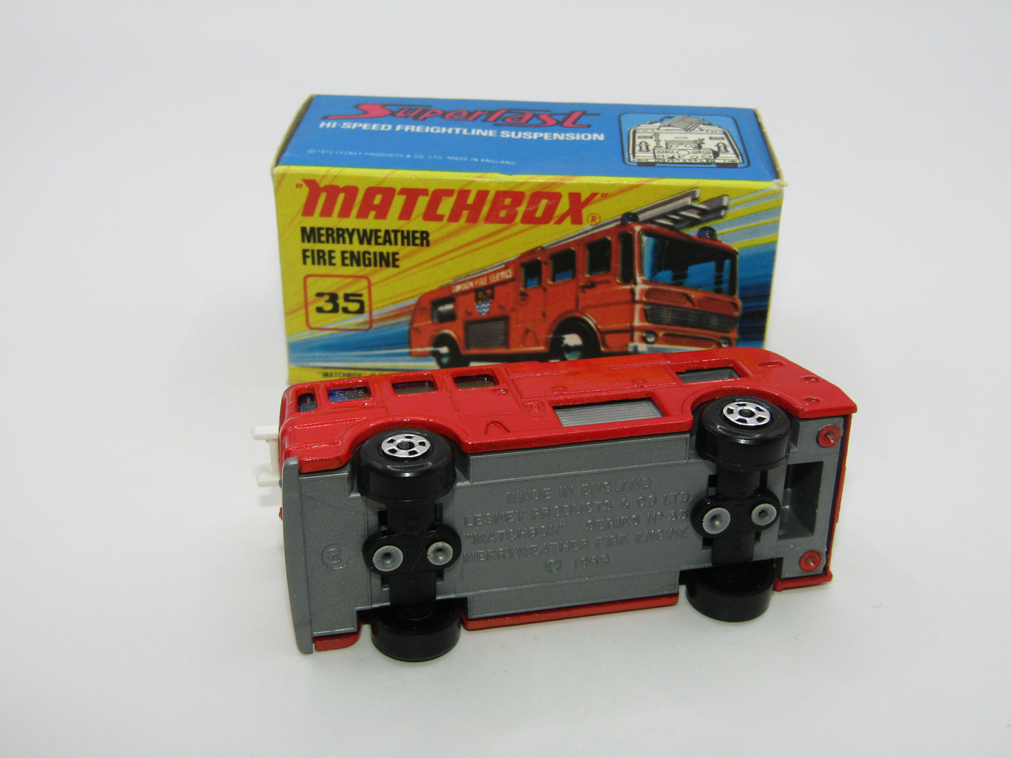 Matchbox Superfast No 35A Merryweather Fire Engine NO LABELS