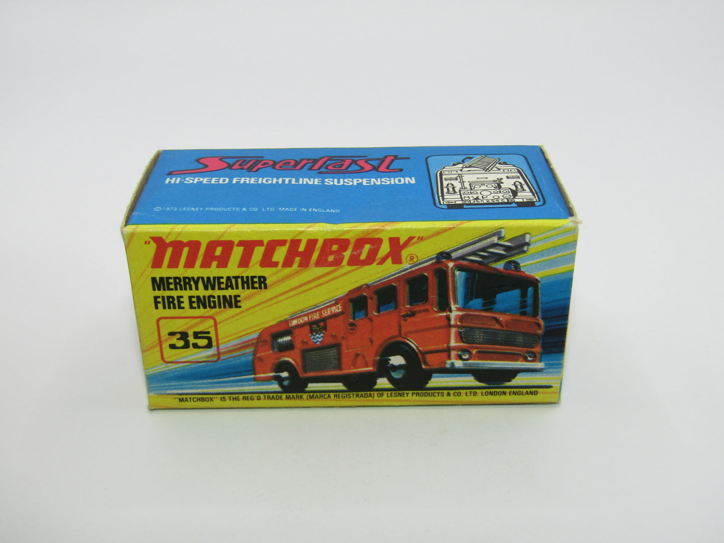 Matchbox Superfast No 35A Merryweather Fire Engine NO LABELS