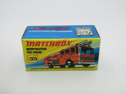 Matchbox Superfast No 35A Merryweather Fire Engine NO LABELS