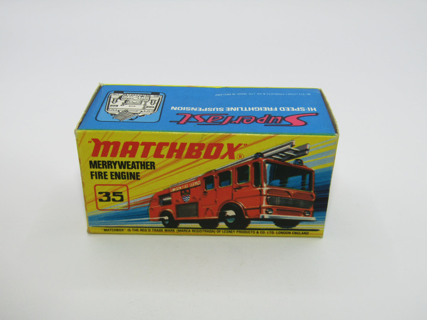 Matchbox Superfast No 35A Merryweather Fire Engine NO LABELS