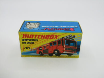Matchbox Superfast No 35A Merryweather Fire Engine NO LABELS