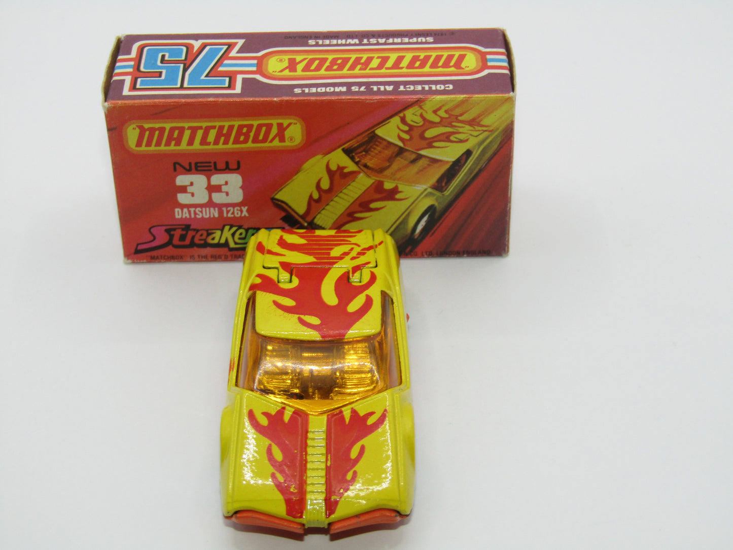Matchbox Superfast 33B Datsun 126X Red & Orange Flames Tampo