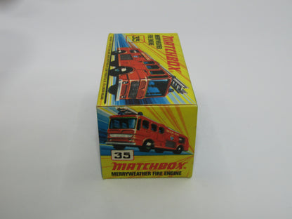 Matchbox Superfast No 35A Merryweather Fire Engine NO LABELS