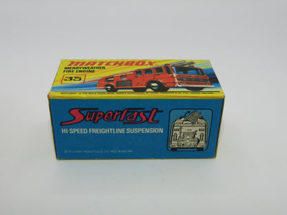 Matchbox Superfast No 35A Merryweather Fire Engine NO LABELS