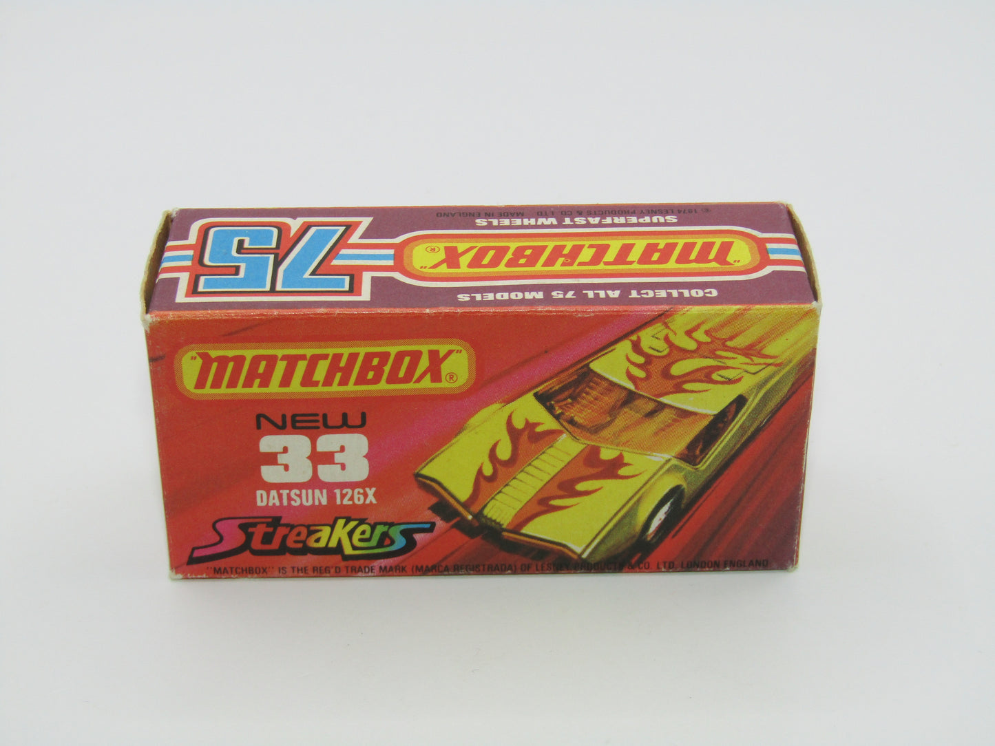 Matchbox Superfast 33B Datsun 126X Red & Orange Flames Tampo
