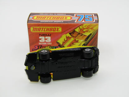 Matchbox Superfast 33B Datsun 126X Light Amber Windows BLACK Golden X Base