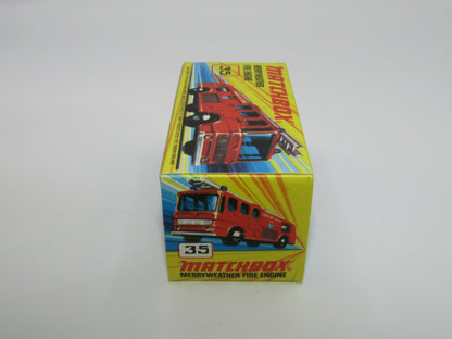 Matchbox Superfast No 35A Merryweather Fire Engine DOT DASH GOLD BASE