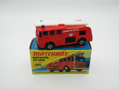 Matchbox Superfast No 35A Merryweather Fire Engine BLACK Interior