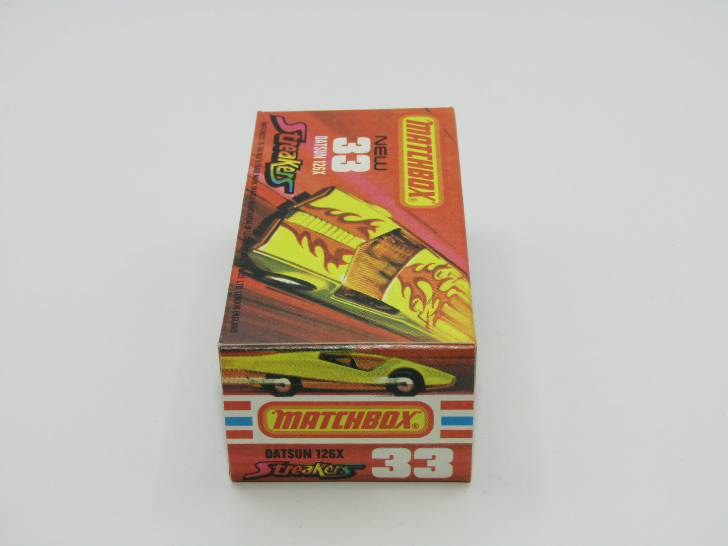Matchbox Superfast 33B Datsun 126X Light Amber Windows BLACK Golden X Base