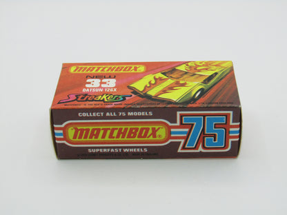Matchbox Superfast 33B Datsun 126X Light Amber Windows BLACK Golden X Base