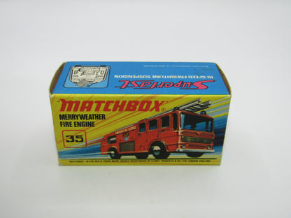 Matchbox Superfast No 35A Merryweather Fire Engine BLACK Interior