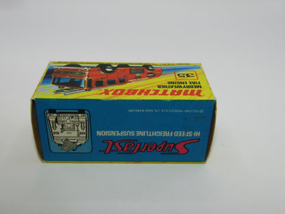 Matchbox Superfast No 35A Merryweather Fire Engine BLACK Interior