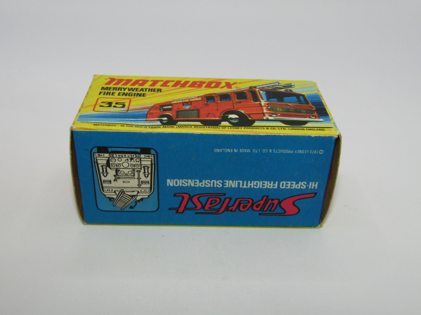Matchbox Superfast No 35A Merryweather Fire Engine BLACK Interior
