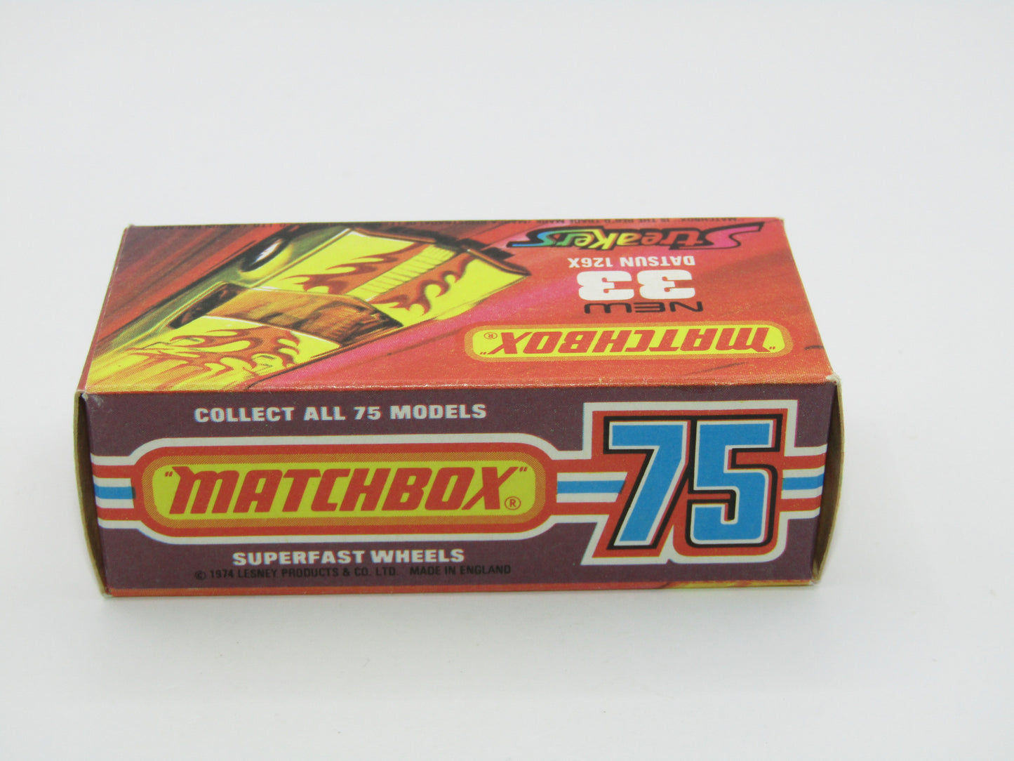 Matchbox Superfast 33B Datsun 126X DARK Amber Windows BLACK Golden X Base