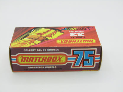 Matchbox Superfast 33B Datsun 126X DARK Amber Windows BLACK Golden X Base