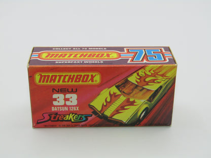Matchbox Superfast 33B Datsun 126X Streakers Light Amber Windows Orange Base