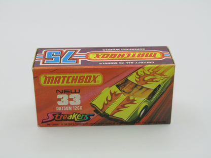 Matchbox Superfast 33B Datsun 126X Streakers Light Amber Windows Orange Base