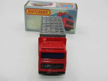 Matchbox Superfast No 35D Zoo Truck DARK BLUE Windows Grey Cage