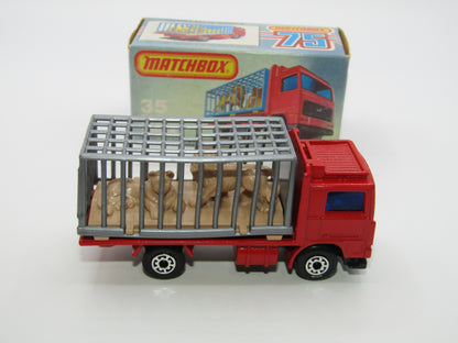 Matchbox Superfast No 35D Zoo Truck DARK BLUE Windows Grey Cage