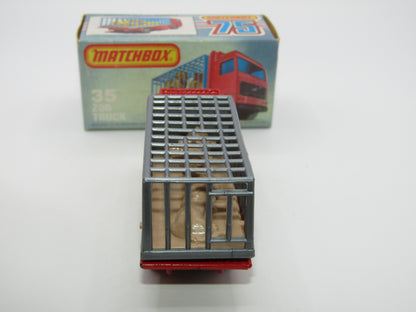 Matchbox Superfast No 35D Zoo Truck DARK BLUE Windows Grey Cage