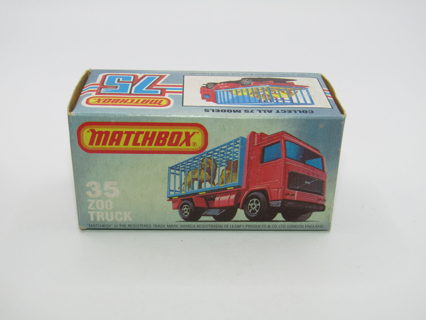 Matchbox Superfast No 35D Zoo Truck DARK BLUE Windows Grey Cage