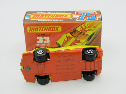 Matchbox Superfast 33B Datsun 126X Streakers DARK Amber Windows Orange Base