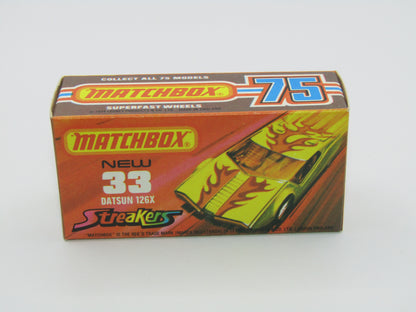 Matchbox Superfast 33B Datsun 126X Streakers DARK Amber Windows Orange Base