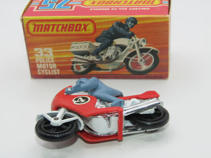 Matchbox Superfast 33C Police Motorcyclist Red Airscreen 4 Label