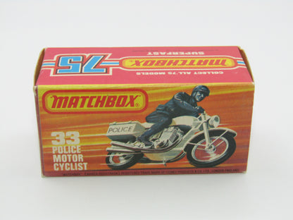Matchbox Superfast 33C Police Motorcyclist Red Airscreen 4 Label
